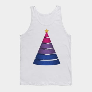 Large Spiral Bisexual Pride Flag Christmas Tree Vector Tank Top